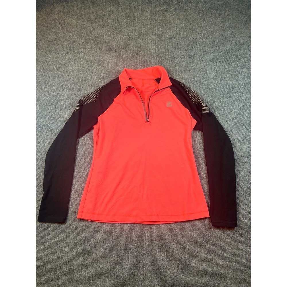 FILA Women's Sport Running Pink Long Sleeve Shirt Quarter Zip Size Medium